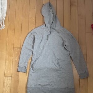Toad&Co Light Gray Hooded Sweatshirt Dress